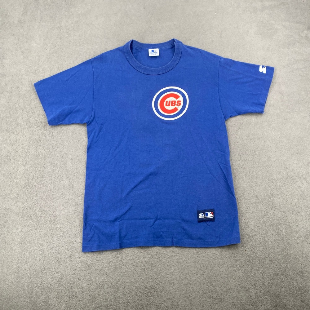 Vtg 90s Starter Chicago Cubs Andre Dawson 8 T-Shirt Mens Medium Blue MLB USA